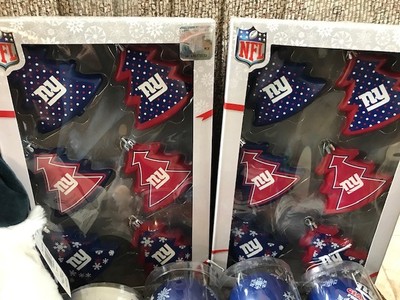 NY GIANTS CHRISTMAS LOT NFL NY GIANTS CHRISTMAS ORNAMENTS LOT