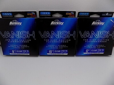 Berkley Vanish , Clear, 8lb X 250yds, 10lb X 250yds, 12lb x 250yds lot of 3