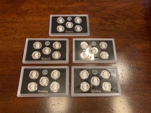 2019 MINT SILVER PROOF AMERICA THE BEAUTIFUL NATIONAL PARKS QUARTER SET LOT OF 5