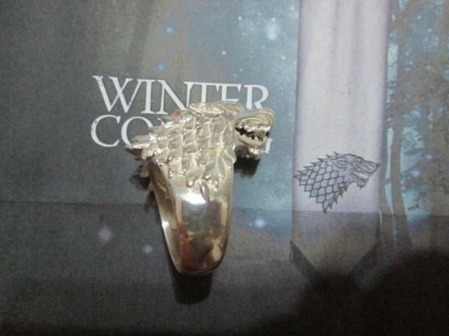 Pre-owned Artisan Game Of Thrones Stark House Wolf Ring Sterling Silver 925- Product