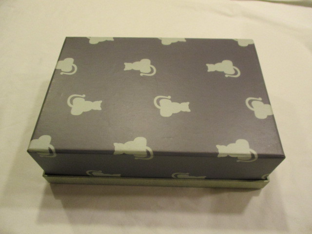 CAT decorated storage box File box Records storage 13x9x4 with lid Cutout hole