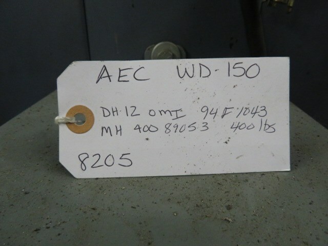 AEC  WD-150 Material Dryer, Desiccant; Hoppers are approx 400 lb each, ZAG #8205