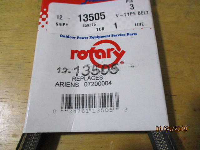 Replacement Ariens snow thrower belt part # 07200004