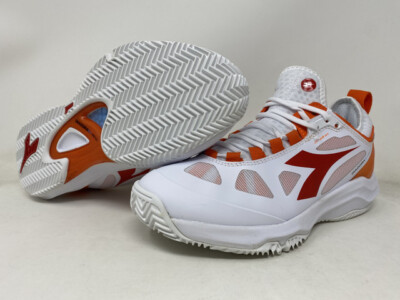 Diadora Women's Speed Blushield Fly 3 Tennis Shoes, White/Red, 6.5 B Medium US