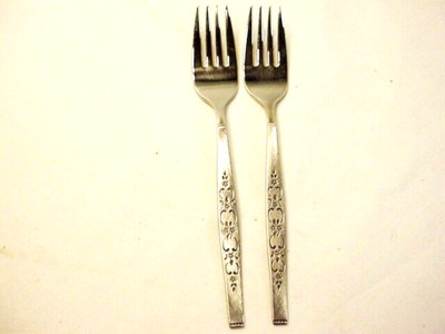 WM A Rogers Premier Oneida SPANADA Stainless FORKS 2 Salad New old Stock FrShip