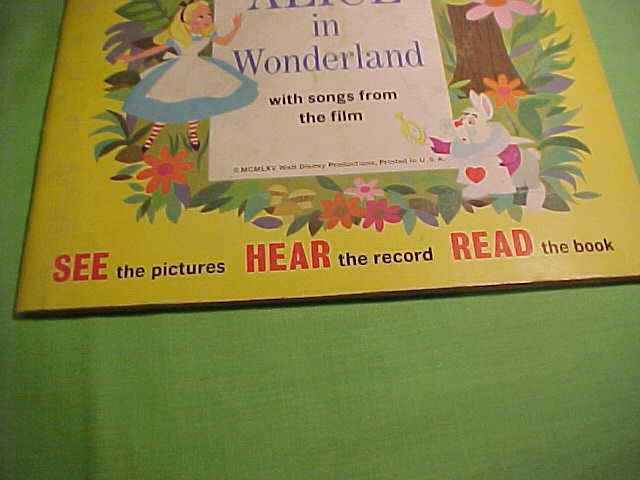 Walt Disney's Story Of Alice In Wonderland - 24 Page Read-Along Book And Record