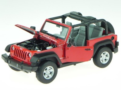 Jeep Wrangler Rubicon abierta 2007 rojo coche en miniatura 22489 Welly 1:24