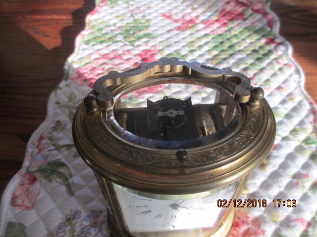 French Gilt Large Oval Repeater Carriage Clock