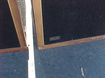 VINTAGE PAIR OF EPPICURE 400 PLUS SPEAKERS WITH ORIGINAL BROCHER SOLID WALNUT