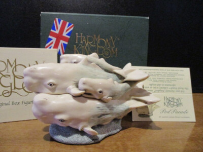 Harmony Kingdom Pod Parade Sperm Whales UK Made Marble Resin Box Figurine