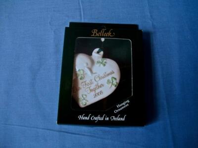 BELLEEK 2008 CHRISTMAS TREE ORNAMENT *OUR FIRST CHRISTMAS TOGETHER*   NIB