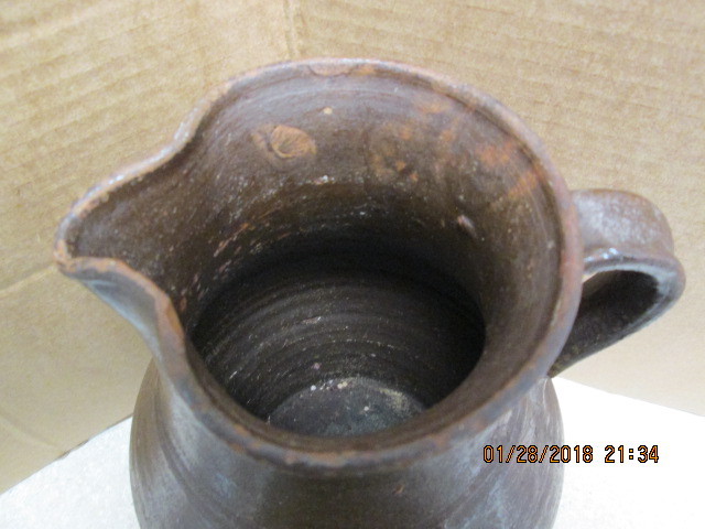 Old Vintage Clay Pinched Spout Pitcher