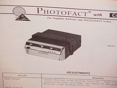 1975 AUDIOVOX CAR AUTO 8-TRACK STEREO TAPE PLAYER SERVICE MANUAL MODEL C-905
