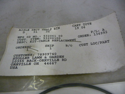 Ariens Cable Replacement Kit 53206100 06915900 For Snow Blower Thrower Brush