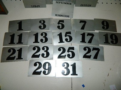 Rare Metal Calendar by The Metal Box Co. England metal month & date cards