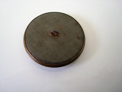 Vintage Metal and Mother of Pearl MOP Shell Button 1 1/4 In.