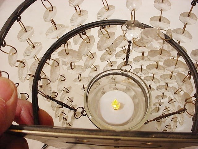 Vtg Wall Mounted Hanging Clear Plastic Prisms Votive Candle Holder Tea Light