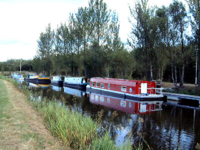 Photo 6x4 Forth and Clyde Canal Falkirk Narrowboats moored on the Forth a c2003