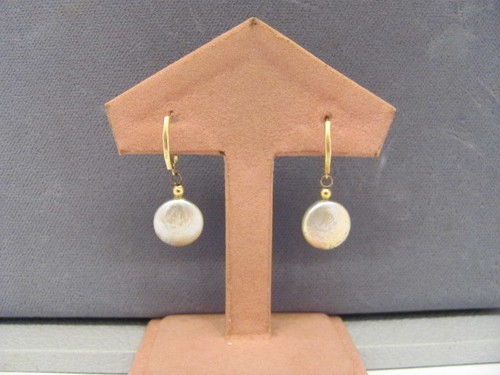 Necklace and Earrings Set - 4mm Coin Pearls and 14K Yellow Gold