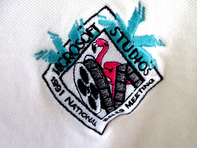 Vtg 1991 MICROSOFT STUDIOS  Size XL EMPLOYEE POLO USA MADE SOFTWARE TECH