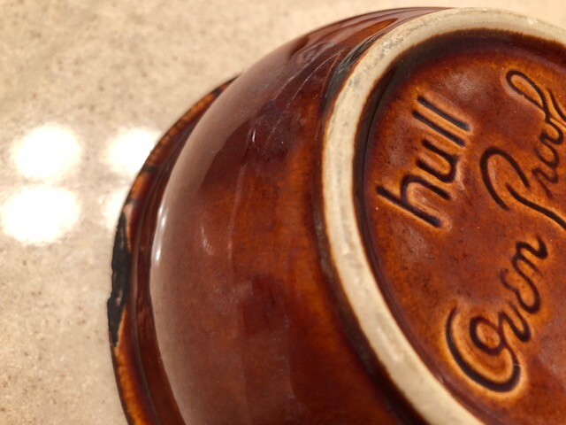 Vintage Hull Oven-Proof Pottery Brown Drip Glaze Cereal Bowls, set of 2