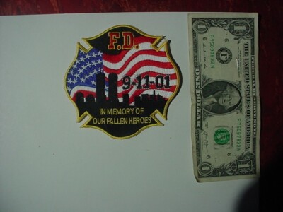 Patch - LARGE F.D. 9-11-01 MEM FALLEN HEROES  4 1/2''