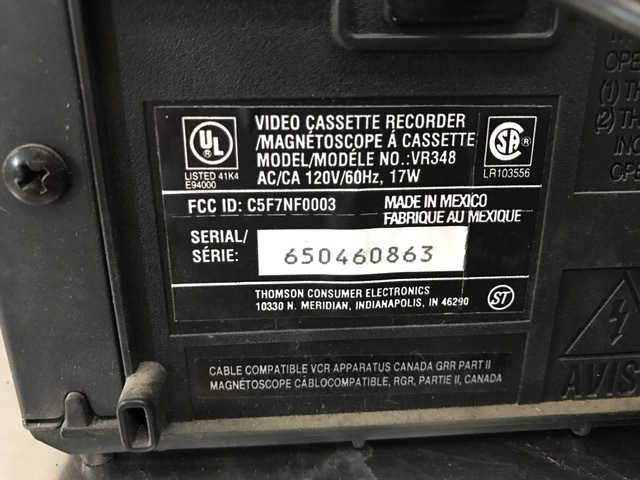 RCA VR348 VHS VCR Video Cassette Recorder