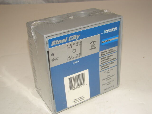 Steel City Ltd14-22 Deep Outdoor Weatherproof Aluminum 2 Gang Outlet Box