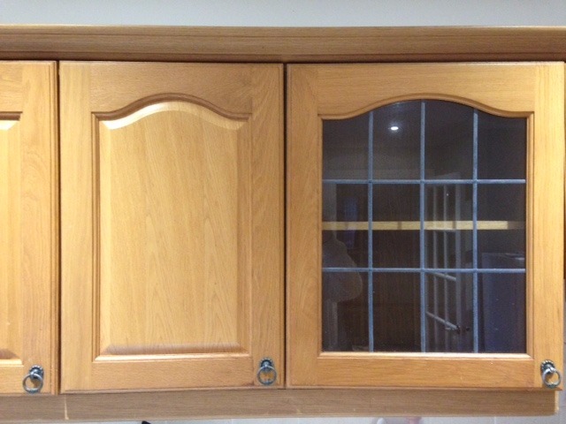 Selection of used solid oak cathedral design kitchen cabinet doors and