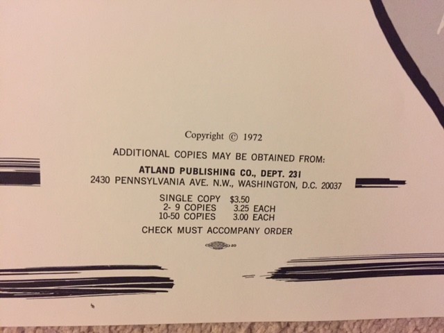 GOP Elephant Patriotic Large Poster  1972 Unused