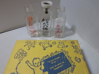 Vintage Baby Milk Bottle Set Original Box Brokhoff's Dairy Products
