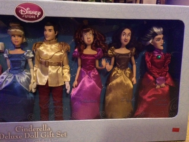 Disney Cinderella Deluxe Doll Box Set Fairy Godmother Step Sisters NRFB Rare NEW