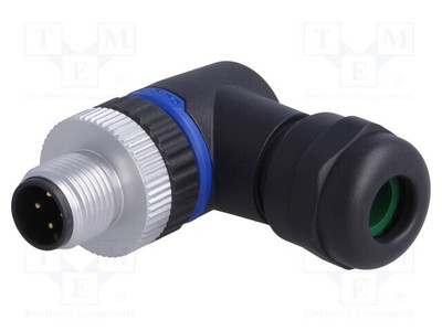 Plug Pin: 4 Code A Canopen Male M12 IP67 PXPPAM12RAM04ASTPG9 M12 Ste