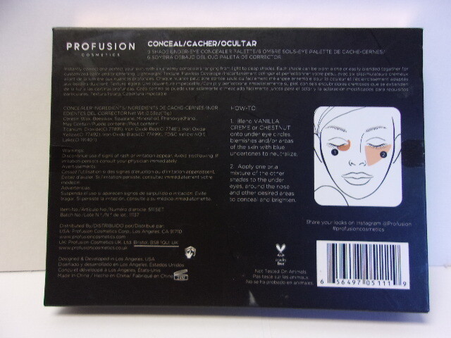 Profusion Under Eye Conceal/Concealer Palette 6 Shades Vanilla Cream Ginger #545