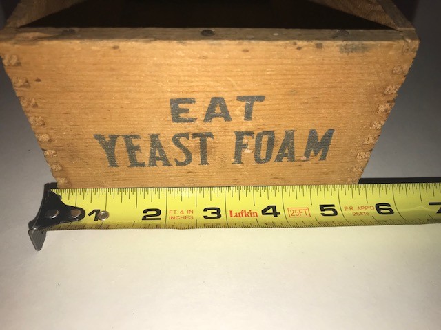old wood box YEAST FOAM for ROOT BEER Health dovetailed vintage shipping crate