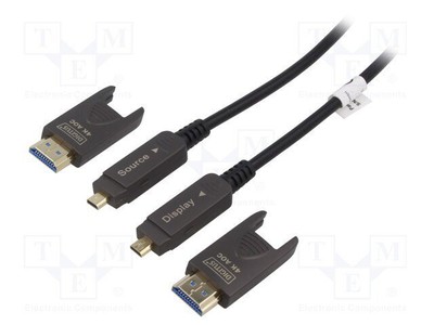 Kabel; HDCP 2.2,HDMI 2.0,optyczny; LSZH; 15m; czarny Z1C2