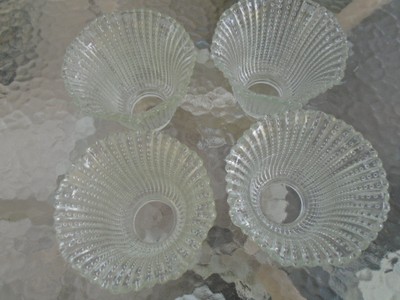 ANTIQUE CEILING  FAN REPLACEMENT SHADES 4  ALL BEADED UP&DOWN  SCALLOPED   12/90