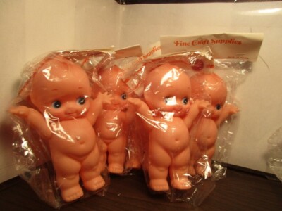 5 NEW Zim's Vintage 6 1/2'' Rubber Naked Kewpie Doll with Wings Made in Korea NOS