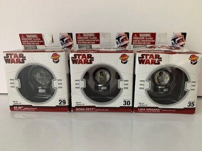 STAR WARS Collectible Marble and Base / Boba Fett, Leia, At-AT 2009 New