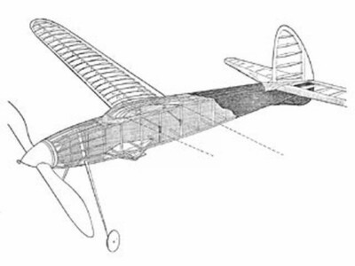 1949 Flight Cup Model Rubber Power 46'' Model Airplane Printed Plans & Templates