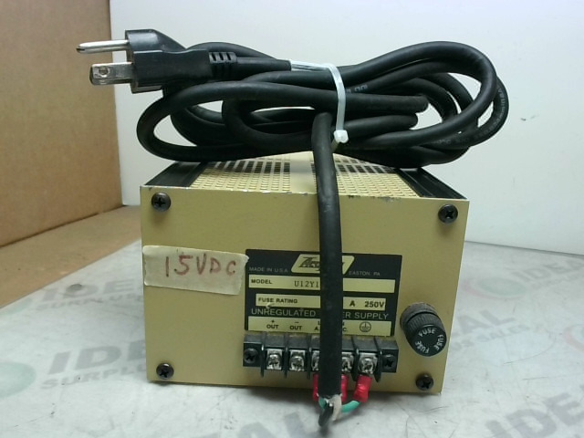 Acopian U12y1000 Unregulated Power Supply 0-125vac To 12vdc 10a Output - Used