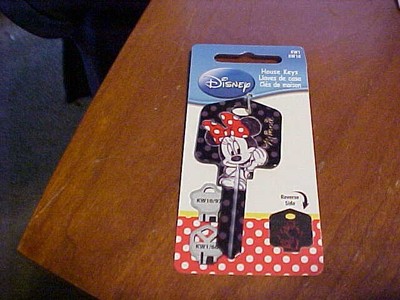 Minnie Mouse Key Kwikset KW1/10  House Key Blank Authentic Disney House Keys