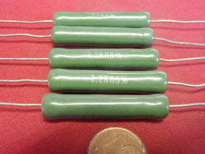 RARE! High Load Resistor 9,1k Ohm 7w Nostalgia Wire Green D = 7x28mm 5x