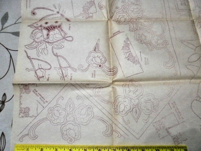 FS TRANSFER EMBROIDERY PATTERN BUTTERFLY PILLOW CASE BIRDS CUTWORK APRON