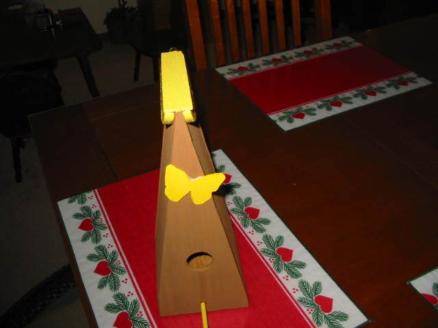 Rustic A-frame Birdhouse with Sealed Cedar sides - bird perch - butterfly decor