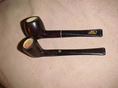2 UNSMOKED  -  YELLO BOLE  STANDARD PIPES - HONEY CAKED INSERTS - STICKERS