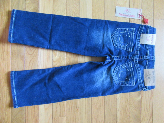 TRUE RELIGION BOYS GENO SLIM STRAIGHT JEANS, SAVAGE SALOON, ADJUST WAIST, NWT, 4