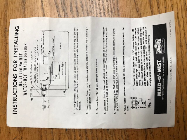 Maid O Mist Central Humidifier Parts