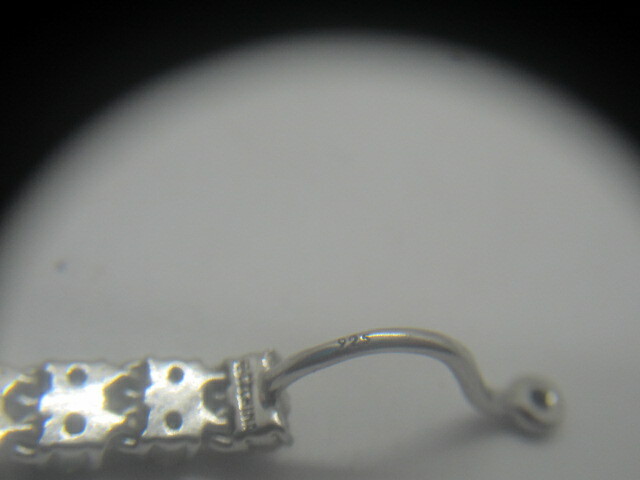 Sterling Silver Dangle White CZ Earring Enhancers / Earring Jackets 4.3g