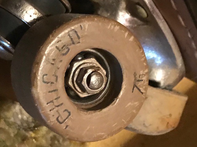 Vtg Antique Early Chicago Roller Shoe Skates Sz 6 Black W/Metal Box. Very Rare